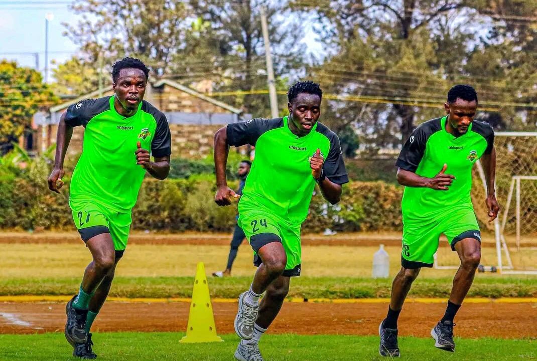 Kariobangi Sharks players during training ahead of Mombasa United playoff