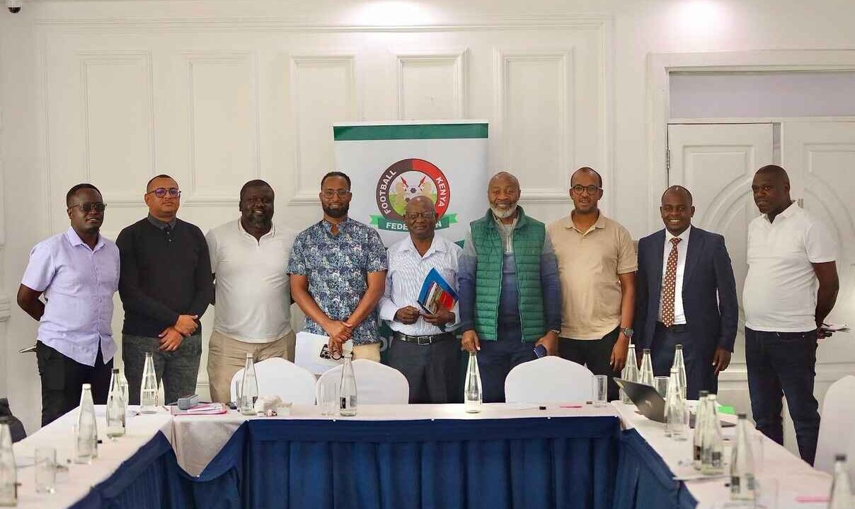 Kariobangi Sharks and Mombasa United representatives during the FKF-led mediation