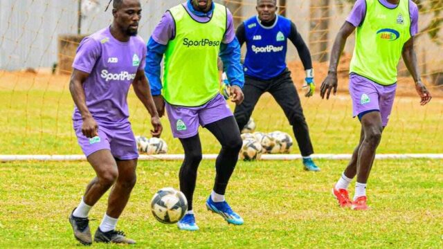 Gor Mahia players during a training session ahead of the new Kenya Premier League season.